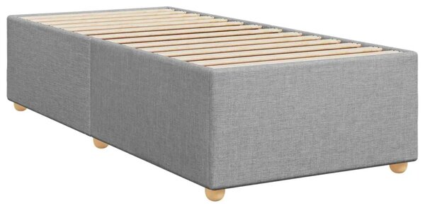 Boxspring krevet s madracem Svjetlosiva 90 x 200 cm Tkanina - Svjetlosiva 90 x 200 cm Prošiveno gumbima