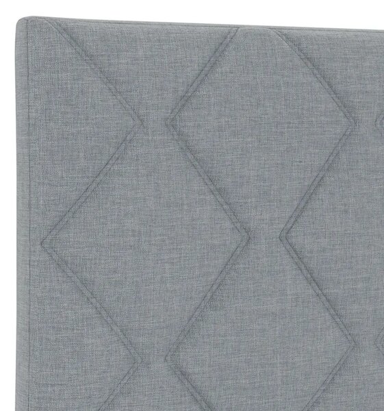 Boxspring krevet s madracem Svjetlosiva 90 x 200 cm Tkanina - Svjetlosiva 90 x 200 cm Dizajn s rombovima