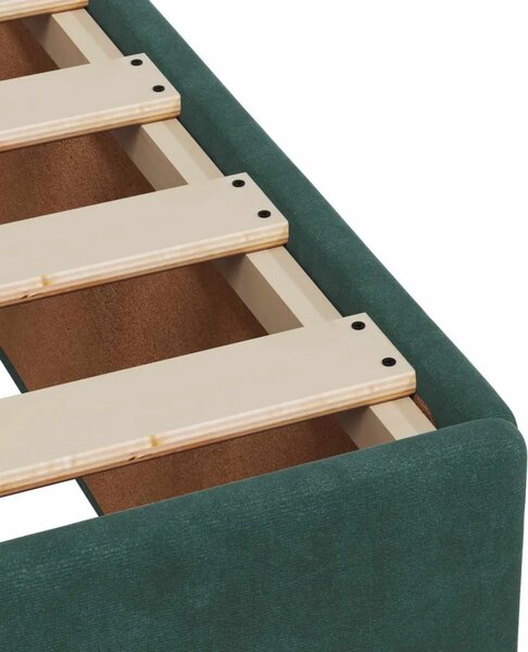 Krevet s box springom madracem i LED-om Tamnozelena Baršun - Tamnozelena 90 x 200 cm Dizajn s rombovima