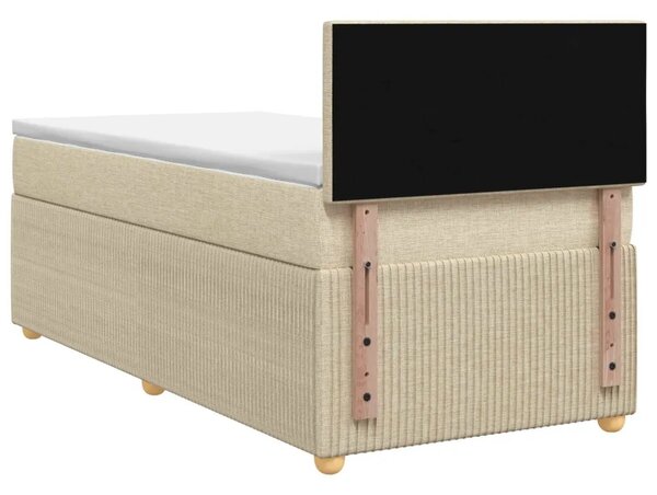 Boxspring krevet s madracem Krem 90 x 200 cm Tkanina - Krem 90 x 200 cm Dizajn s rombovima
