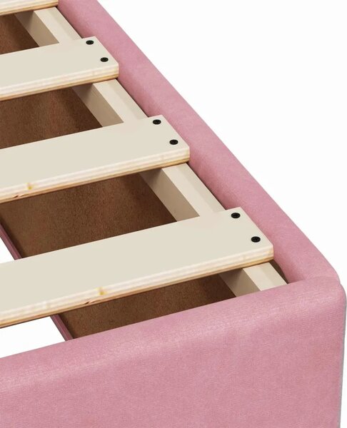 Boxspring krevet s madracem Ružičasta 90 x 200 cm Baršun - Ružičasta 90 x 200 cm Prošiveno gumbima