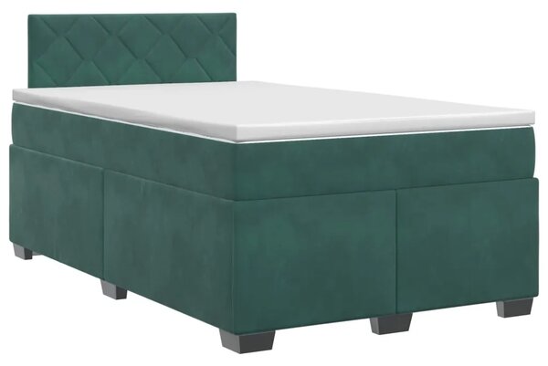 Boxspring krevet s madracem Tamnozelena 120 x 190 cm Baršun - Tamnozelena 120 x 190 cm Dizajn s rombovima