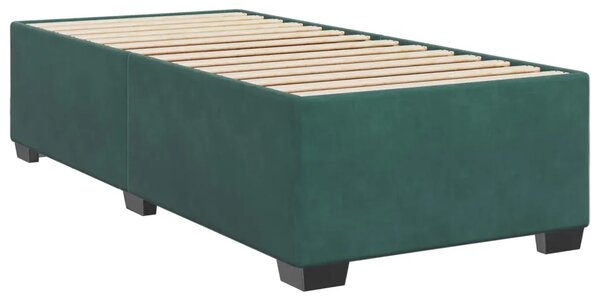 Krevet s box springom madracem i LED-om Tamnozelena Baršun - Tamnozelena 90 x 200 cm Dizajn s rombovima