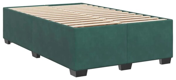 Krevet s box springom madracem i LED-om Tamnozelena Baršun - Tamnozelena 120 x 190 cm Dizajn s rombovima