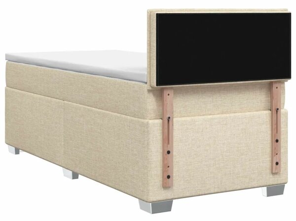 Krevet s box springom madracem i LED-om Krem 90 x 200 cm - Krem 90 x 200 cm Dizajn s rombovima