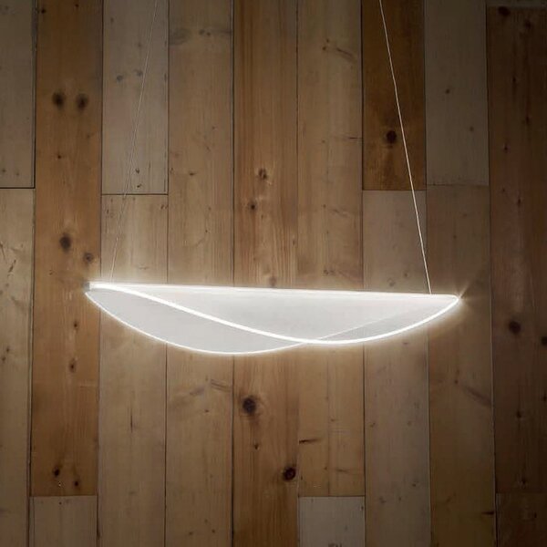 Stilnovo Diphy LED viseća svjetiljka, 76 cm, DALI prigušljiva, prigušiva, Bijela, Dnevni boravak/blagovaonica, Metal