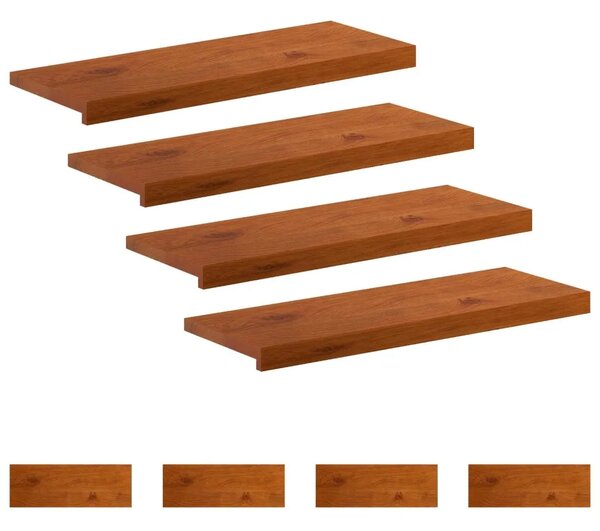Stepenica 8 kom. 80 x 25 x 2 cm Smeđa Čvrsto Hrastovo Drvo - Smeđa 80 x 25 x 2 cm 8
