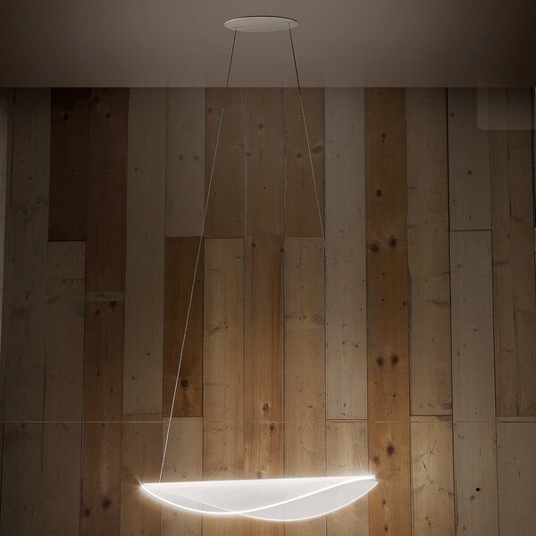 Stilnovo Diphy LED viseća svjetiljka, 76 cm, DALI prigušljiva, prigušiva, Bijela, Dnevni boravak/blagovaonica, Metal
