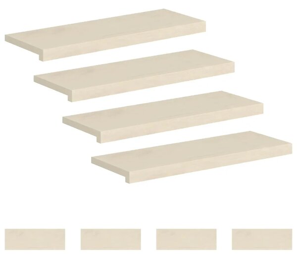 Stepenica 8 kom. 70 x 25 x 2 cm Bijela Čvrsto Hrastovo Drvo - Bijela 70 x 25 x 2 cm 8
