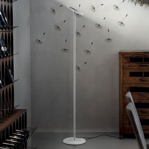 Linea Light Joshua LED podna lampa u bijeloj boji, prigušiva, Bijela, Dnevni boravak/blagovaonica, Metal