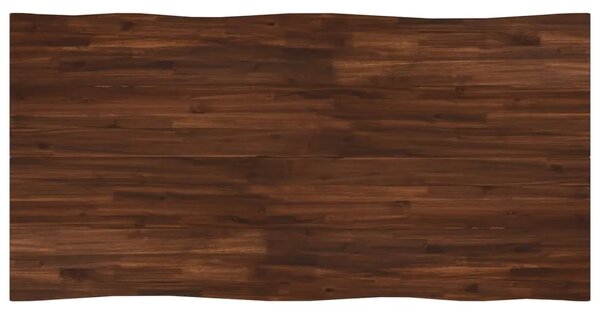 Stol za blagovanje s prirodnim rubom 160 x 80 x 75 cm - tamno smeđe i bijele boje 160 x 80 x 75 cm Živi rub