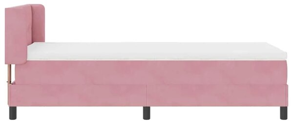 Box spring krevet Ružičasta 200 x 90 cm Baršun - Ružičasta 90 x 200 cm Prošiveno gumbima
