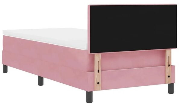 Box spring krevet Ružičasta 90 x 200 cm Baršun - Ružičasta 90 x 200 cm Prošiveno gumbima