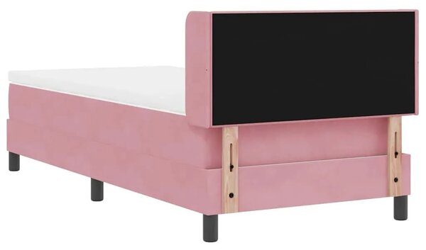 Box spring krevet Ružičasta 200 x 90 cm Baršun - Ružičasta 90 x 200 cm Prošiveno gumbima