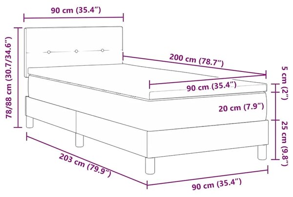 Box spring krevet Ružičasta 90 x 200 cm Baršun - Ružičasta 90 x 200 cm Prošiveno gumbima