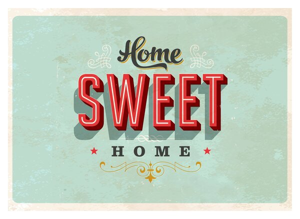 Staklena slika - Home sweet home (70x50 cm)
