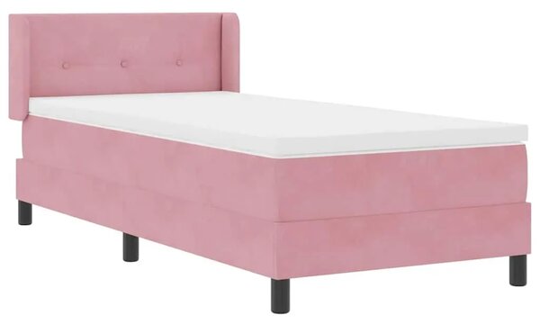 Box spring krevet Ružičasta 200 x 90 cm Baršun - Ružičasta 90 x 200 cm Prošiveno gumbima