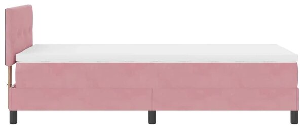 Box spring krevet Ružičasta 90 x 200 cm Baršun - Ružičasta 90 x 200 cm Prošiveno gumbima