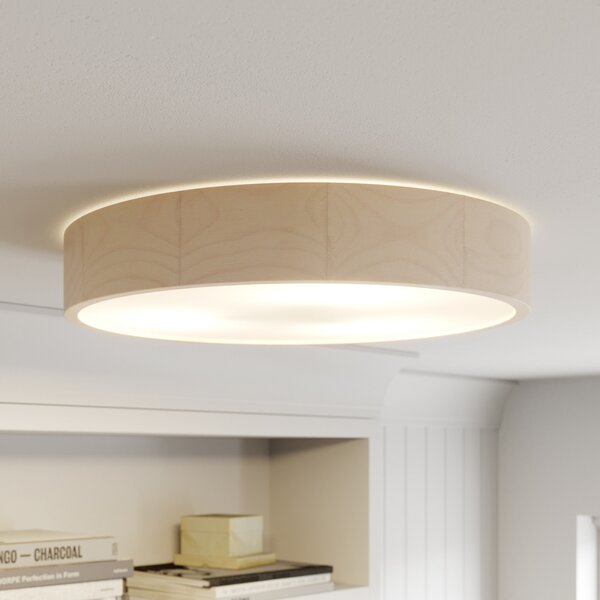 Envostar Stropna lampa Kerio, Ø 47 cm, bijela, prigušiva, Bijela, Dnevni boravak/blagovaonica, Drvo