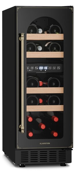 Klarstein Vinovilla Victoria 17 Built-In Duo Vilhelmine Edition, vinski ormarić, 17 boca, staklena vrata