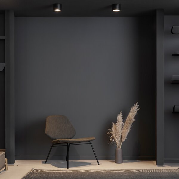 LOOM DESIGN Ray LED stropni spot Ø9,3cm 13W crni, prigušiva, Crno, Dnevni boravak/blagovaonica, Metal