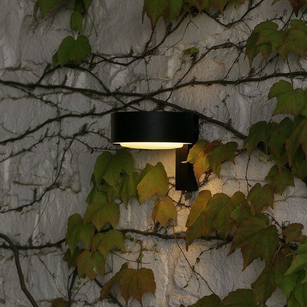 MARSET Plaff-on! LED vanjska zidna svjetiljka, IP65, prigušiva, Crno, Metal