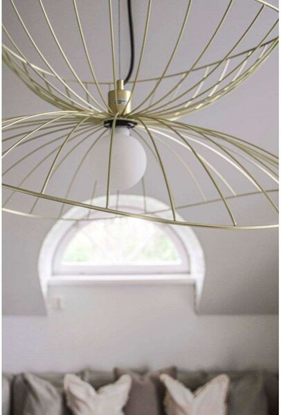Globen Lighting Viseća svjetiljka RAY, mesing, Ø 70 cm, prigušiva, Zlato / mjed, Dnevni boravak/blagovaonica, Metal