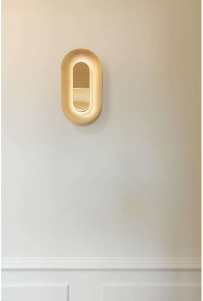 Nuura Aps LED zidna lampa Sasi, visina 29 cm, boja mesinga, metal, prigušiva, Zlato / mjed, Dnevni boravak/blagovaonica, Metal