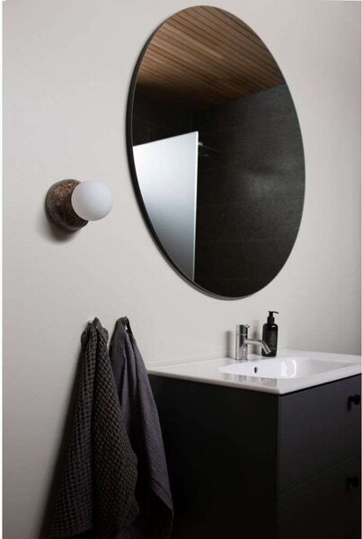 Globen Lighting zidna svjetiljka Torrano, smeđa mramorna, 13 cm, IP44, prigušiva, Smeđa / hrđa, Dnevni boravak/blagovaonica, Staklo, Metak