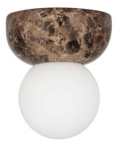 Globen Lighting zidna svjetiljka Torrano, smeđa mramorna, 13 cm, IP44, prigušiva, Smeđa / hrđa, Dnevni boravak/blagovaonica, Staklo, Metak