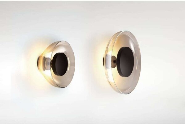 MARSET LED zidna svjetiljka Aura Plus Ø 25 cm Uklj./Isklj., prozirna, Providna, Dnevni boravak/blagovaonica, Plastika