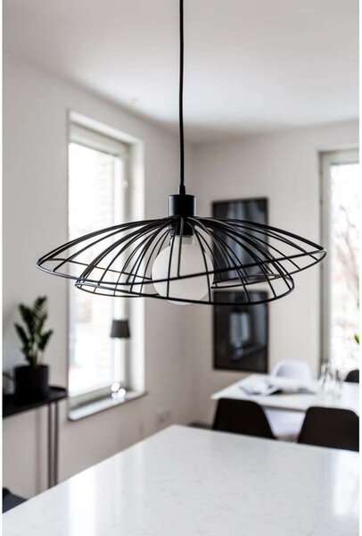 Globen Lighting Viseća svjetiljka RAY, crna, Ø 45 cm, prigušiva, Crno, Dnevni boravak/blagovaonica, Metal
