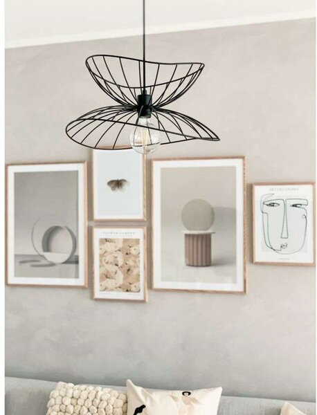 Globen Lighting Viseća svjetiljka RAY, crna, Ø 45 cm, prigušiva, Crno, Dnevni boravak/blagovaonica, Metal