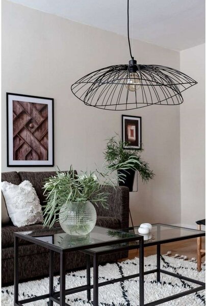 Globen Lighting Viseća svjetiljka RAY, crna, Ø 70 cm, prigušiva, Crno, Dnevni boravak/blagovaonica, Metal