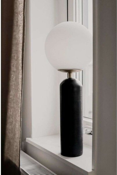 Globen Lighting Torrano stolna lampa, crna, visina 53 cm, Crno, Dnevni boravak/blagovaonica, Staklo, Metak