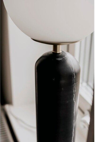 Globen Lighting Torrano stolna lampa, crna, visina 53 cm, Crno, Dnevni boravak/blagovaonica, Staklo, Metak