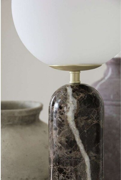 Globen Lighting Torrano stolna lampa, smeđa, visina 53 cm, Smeđa / hrđa, Dnevni boravak/blagovaonica, Staklo, Metak