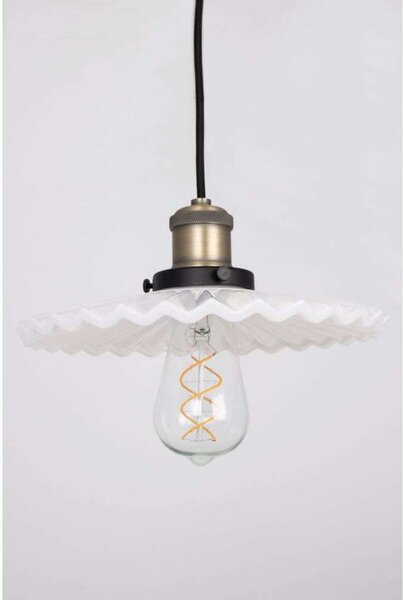 Globen Lighting visilica COBBLER, bijela, Ø 25 cm, prigušiva, Bijela, Dnevni boravak/blagovaonica, Staklo