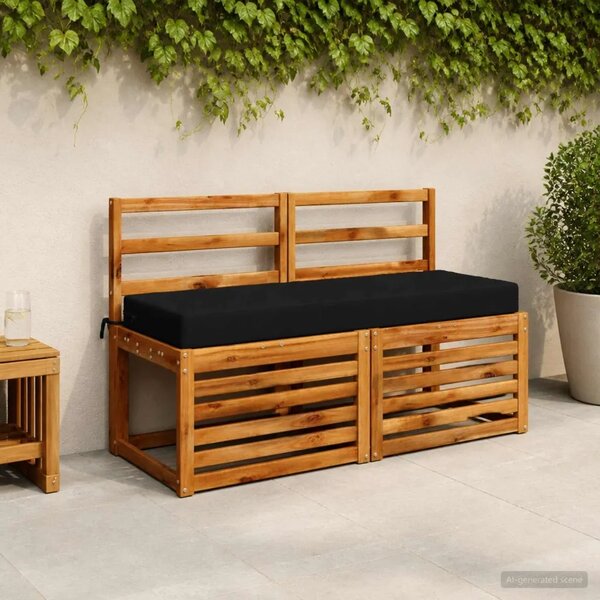Jastuk za sjedalo SOEST 100% poliester Crna 120 x 40 x 10 cm - Crna 120 x 40 x 10 cm Melange
