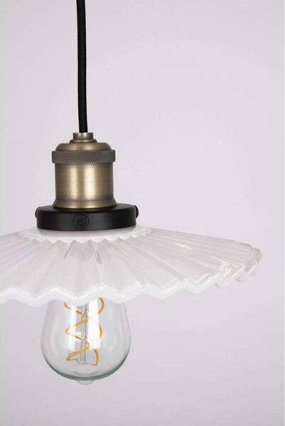 Globen Lighting visilica COBBLER, bijela, Ø 25 cm, prigušiva, Bijela, Dnevni boravak/blagovaonica, Staklo