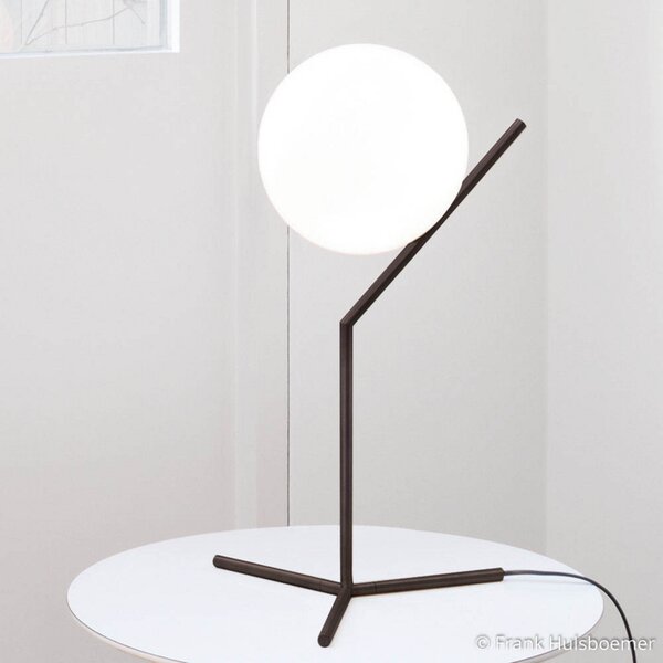 Stolne Lampa FLOS, IC T1 high, prigušiv, Crno, Dnevna soba, Metal, Dizajn