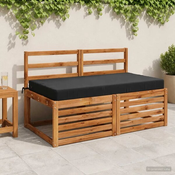 Jastuk za sjedalo SOEST 100% poliester Crna 120 x 60 x 10 cm - Crna 120 x 60 x 10 cm Poliester