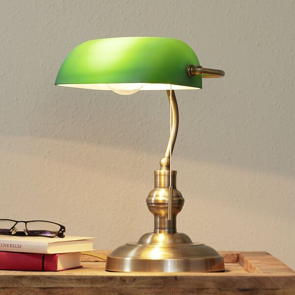 Lindby stolna lampa Milenka, bronca, visina 38cm, metal, Bronca / stari mesing, Dnevni boravak/blagovaonica, Metal