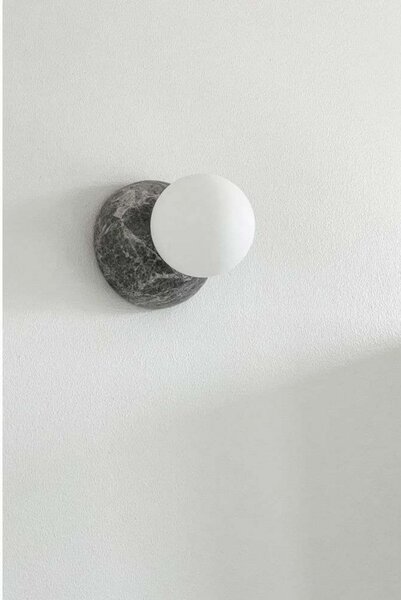 Globen Lighting zidna svjetiljka Torrano, siva, Ø 13 cm, IP44, prigušiva, Sivo, Dnevni boravak/blagovaonica, Staklo, Metak