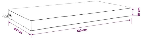 Jastuk za sjedalo SOEST 100% poliester Krem 120 x 80 x 10 cm - Krem 120 x 80 x 10 cm Melange
