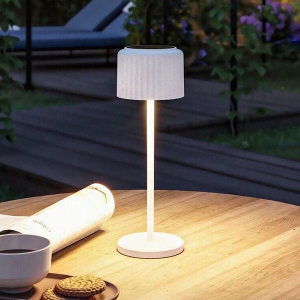 Paulmann LED solarna stolna lampa Else, bijela, IP44, prigušljiva, prigušiva, Bijela, Dnevni boravak/blagovaonica, Aluminij, Solarna svjetla