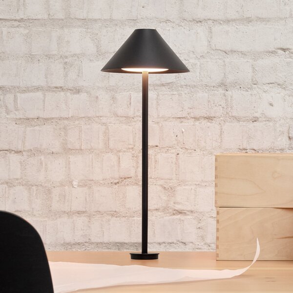 Louis Poulsen Stolna lampa Keglen Pin 3000 K crna, prigušiva, Crno, Dnevni boravak/blagovaonica, Aluminij