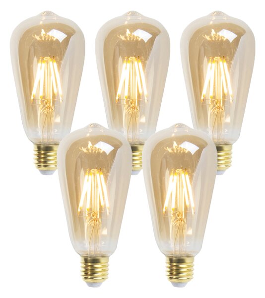 Set od 5 E27 prigušivih LED žarulja ST64 Goldline 5W 380lm 2200K