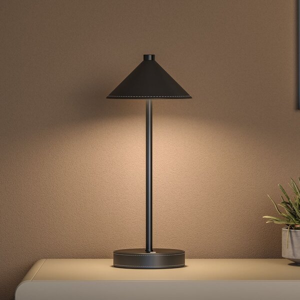 Paulmann LED punjiva stolna lampa Pellini, crna, donja, CCT, prigušiva, Crno, Dnevni boravak/blagovaonica, Metal