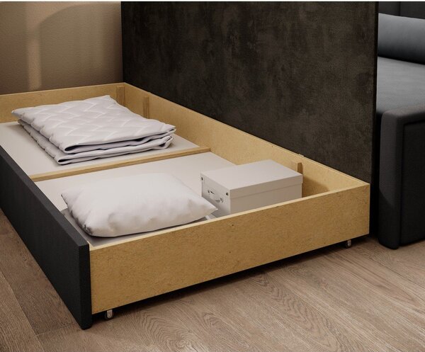 Tamno siva sklopiva/s prostorom za odlaganje sofa od šenila 214 cm Fulgeo – ELTAP